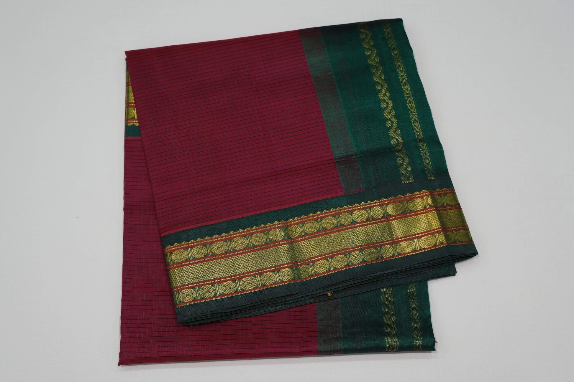 Maroon vintage silk cotton saree