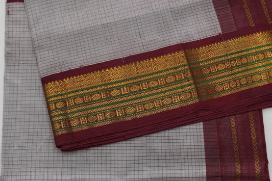 Checked vintage silk cotton saree