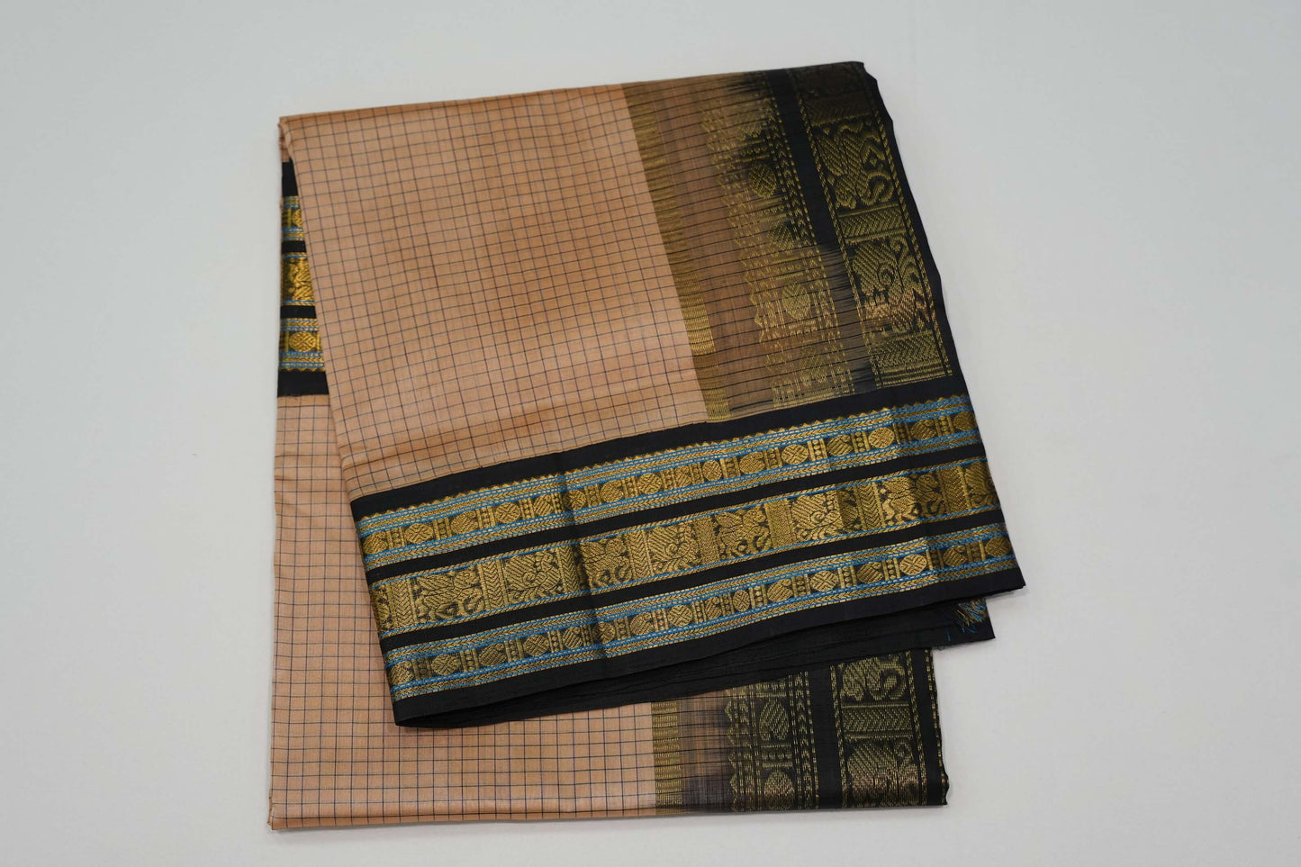 Sandal vintage silk cotton saree
