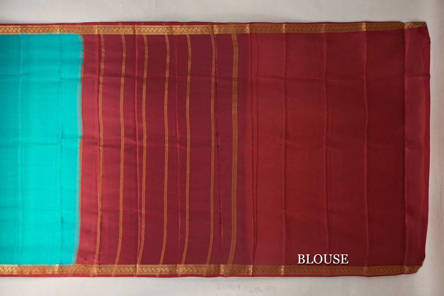 Rama Green with Maroon Borders Mysore Silk Saree by Shreenivas Silks PSSR019449