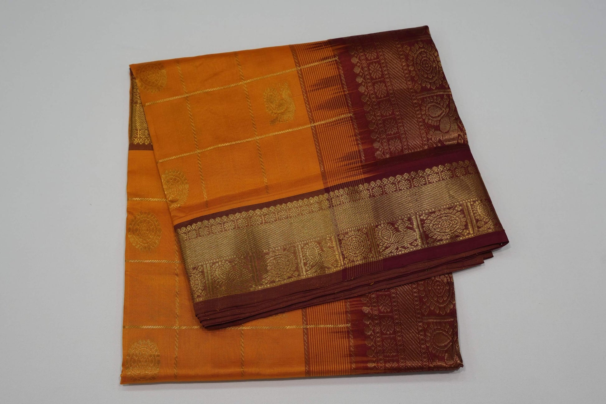 Mustard vintage silk cotton saree