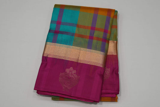 Multi-color light weight kanchipuram silk saree
