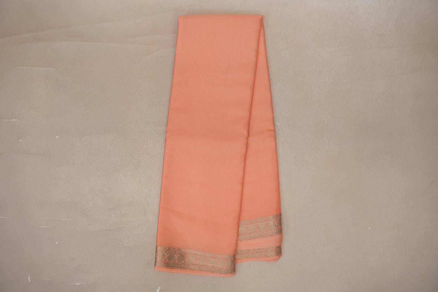 Peach with Self Borders Mysore Silk Saree by Shreenivas Silks PSSR019451