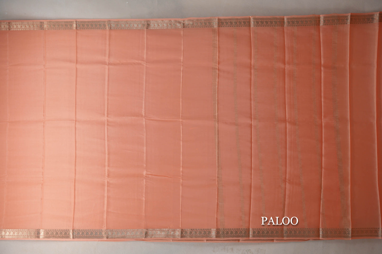 Peach with Self Borders Mysore Silk Saree by Shreenivas Silks PSSR019451