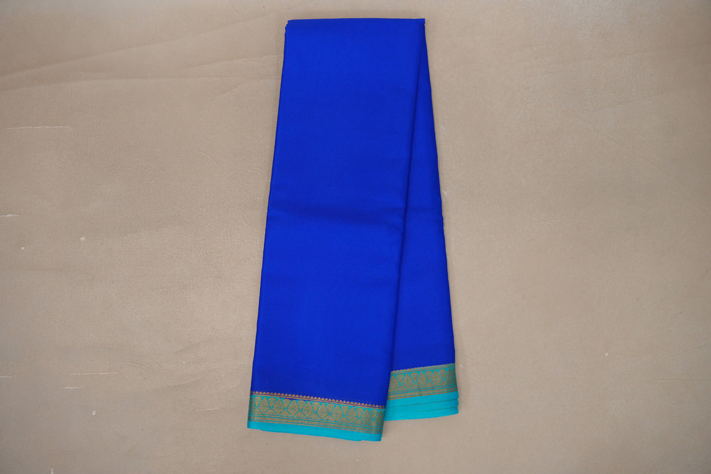 Bright Blue with Aqua Blue Borders Mysore Silk Saree by Shreenivas Silks PSSR019452