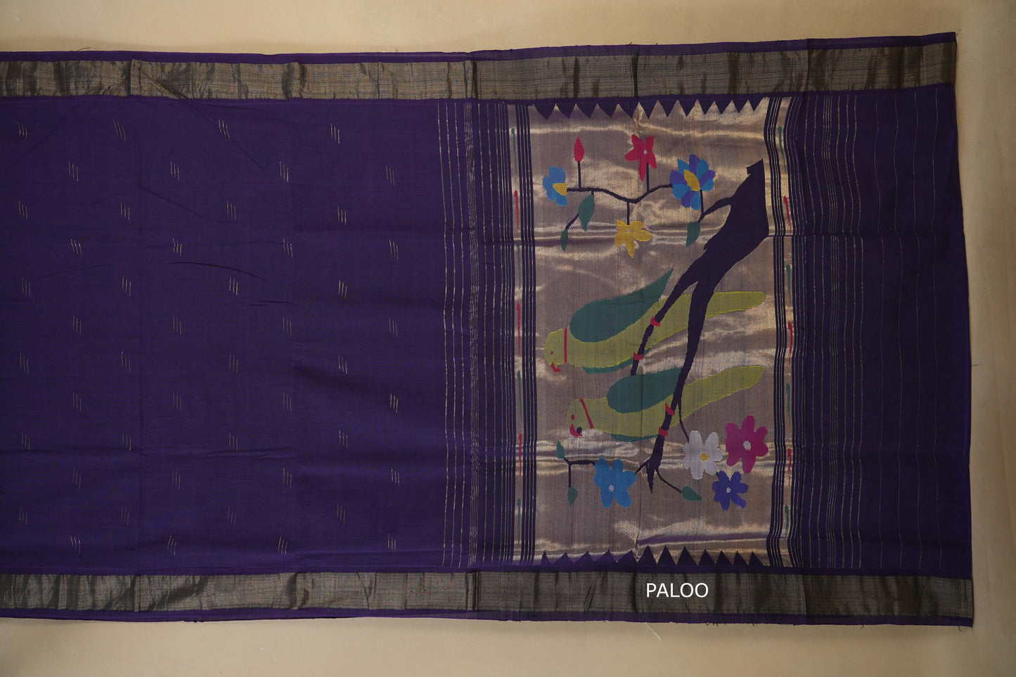 Purple Paithani Cotton Saree paloo
