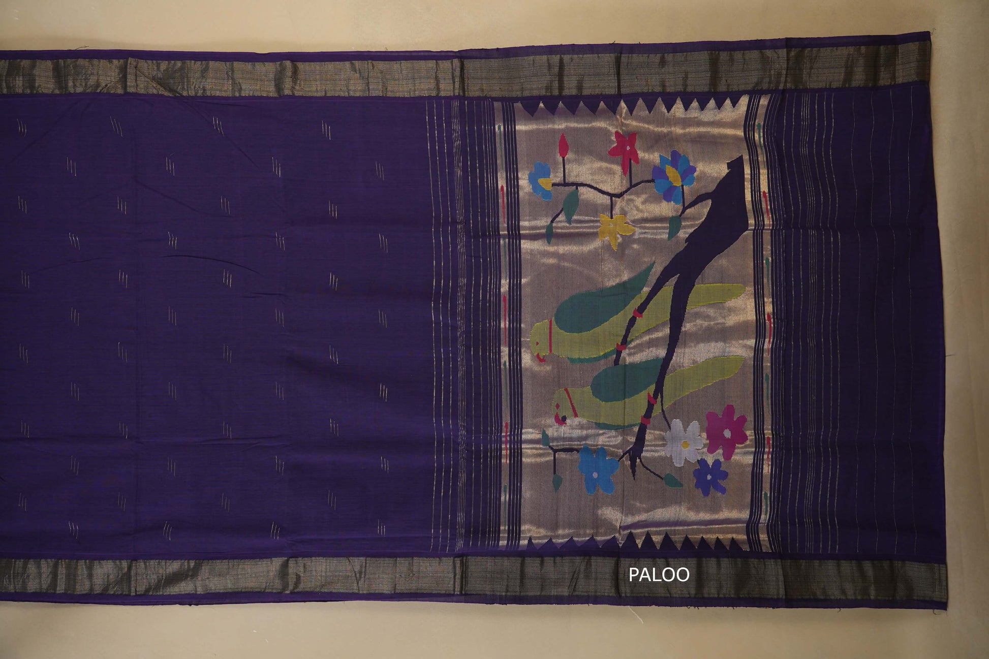 Purple Paithani Cotton Saree paloo