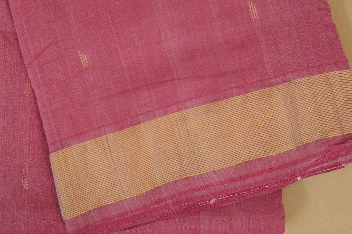 Onion pink Paithani Cotton Saree border