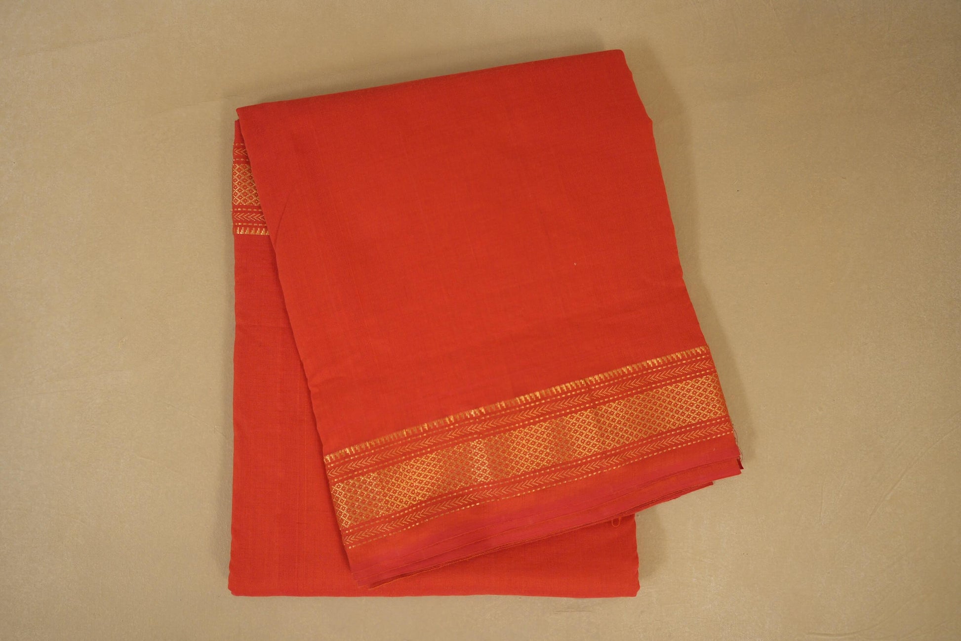 Pinkish orange Paithani Cotton Saree