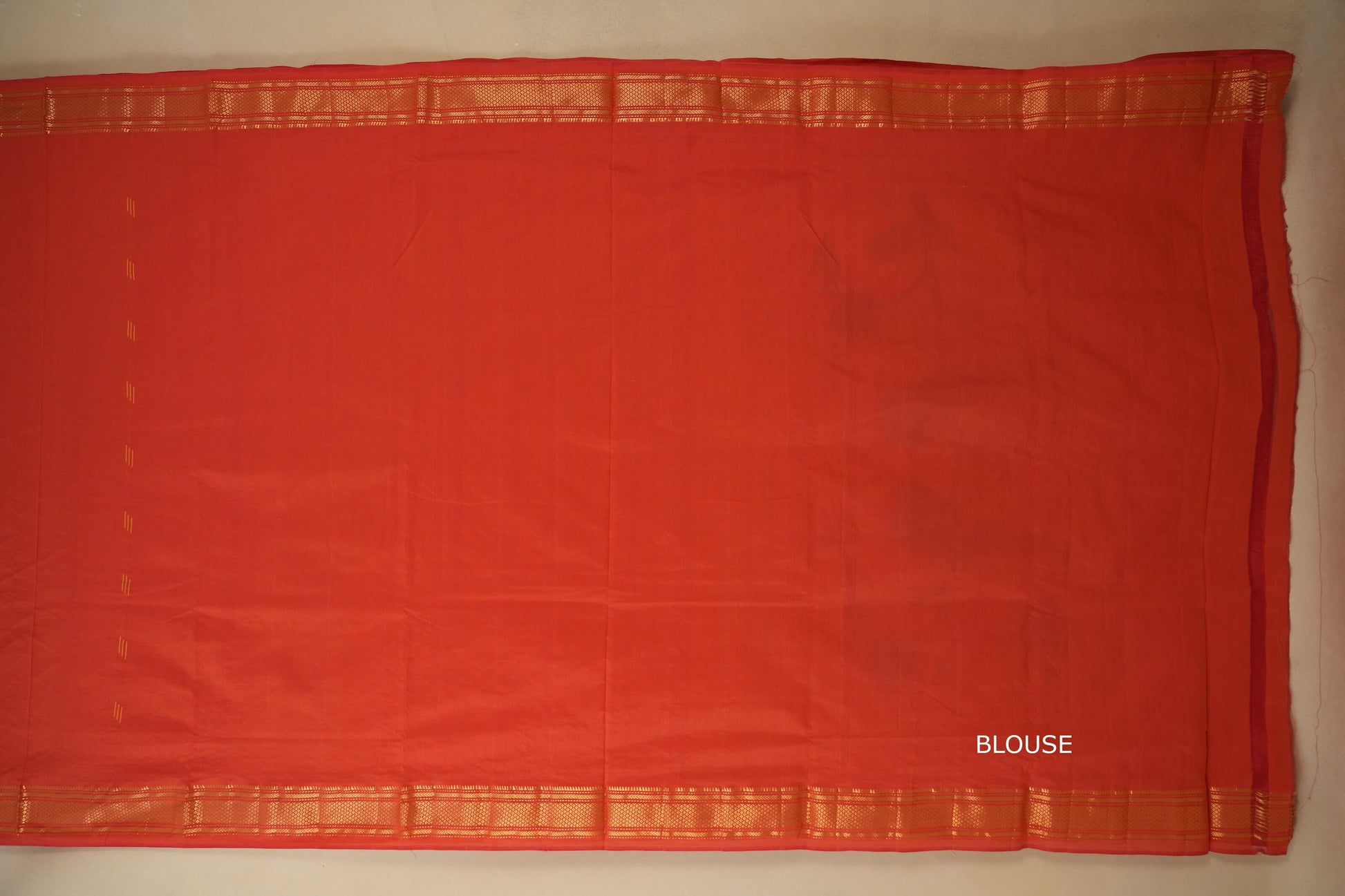 Pinkish orange Paithani Cotton Saree blouse