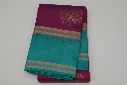 Magenta light weight kanchipuram silk saree