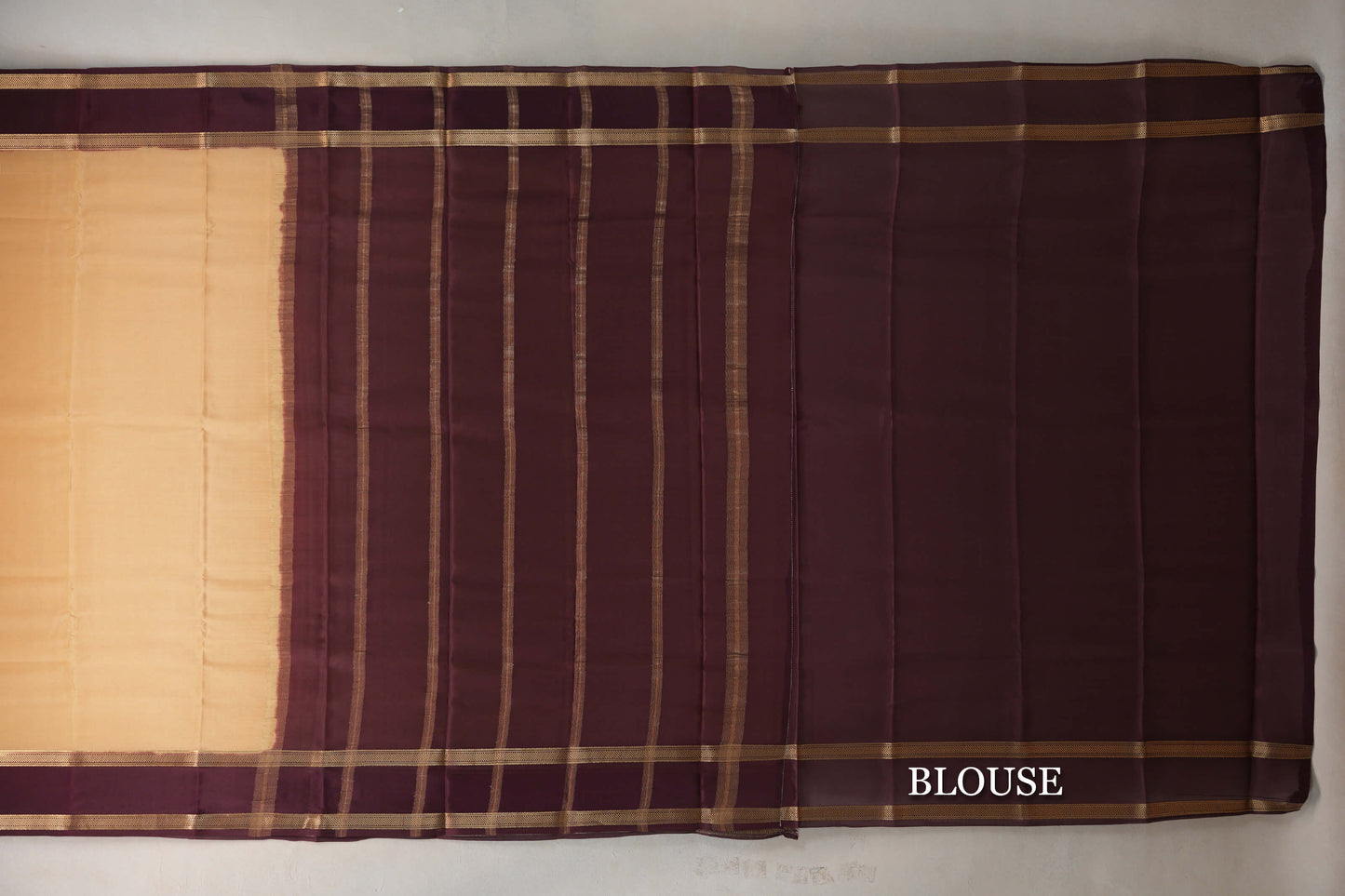 Golden Beige with Deep Maroon Borders Mysore Silk Saree by Shreenivas Silks PSSR019460