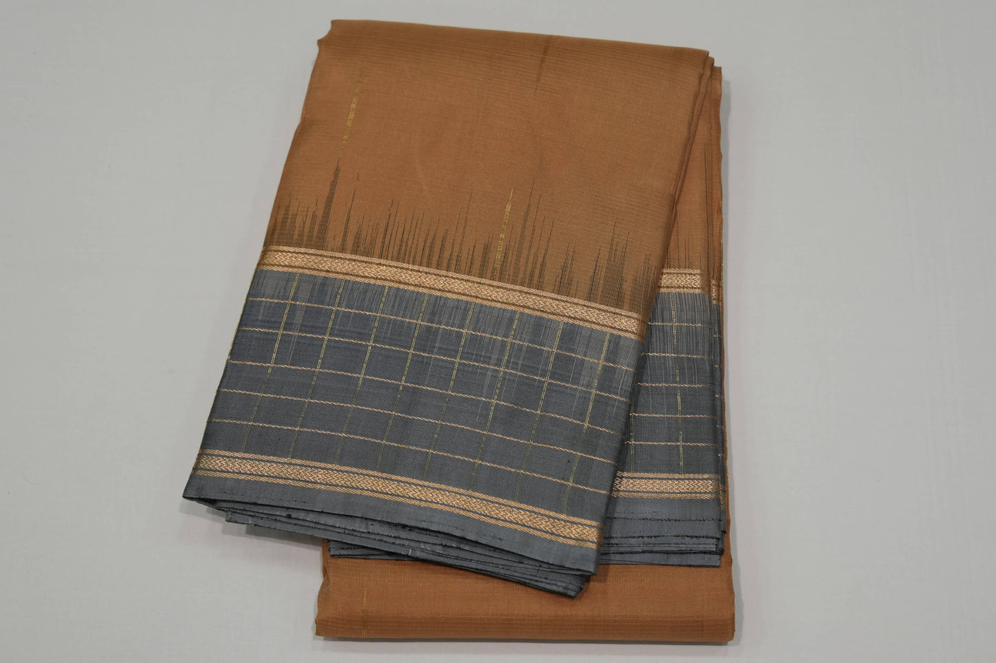 Biscuit color light weight kanchipuram silk saree