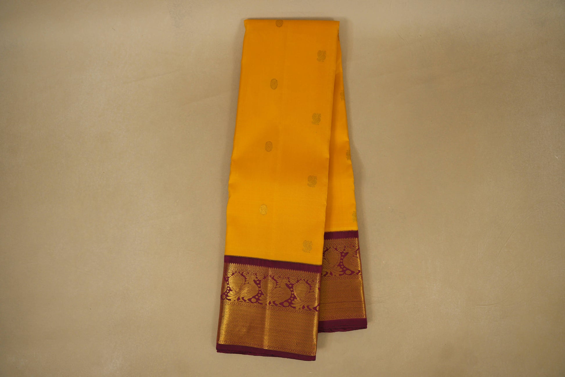 Yellow Vintage Kanjivaram Silk Saree  online