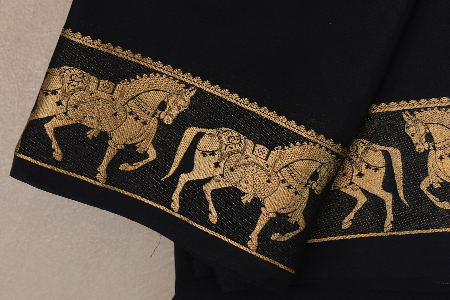 Black with Self Borders Mysore Silk Saree by Shreenivas Silks PSSR019467
