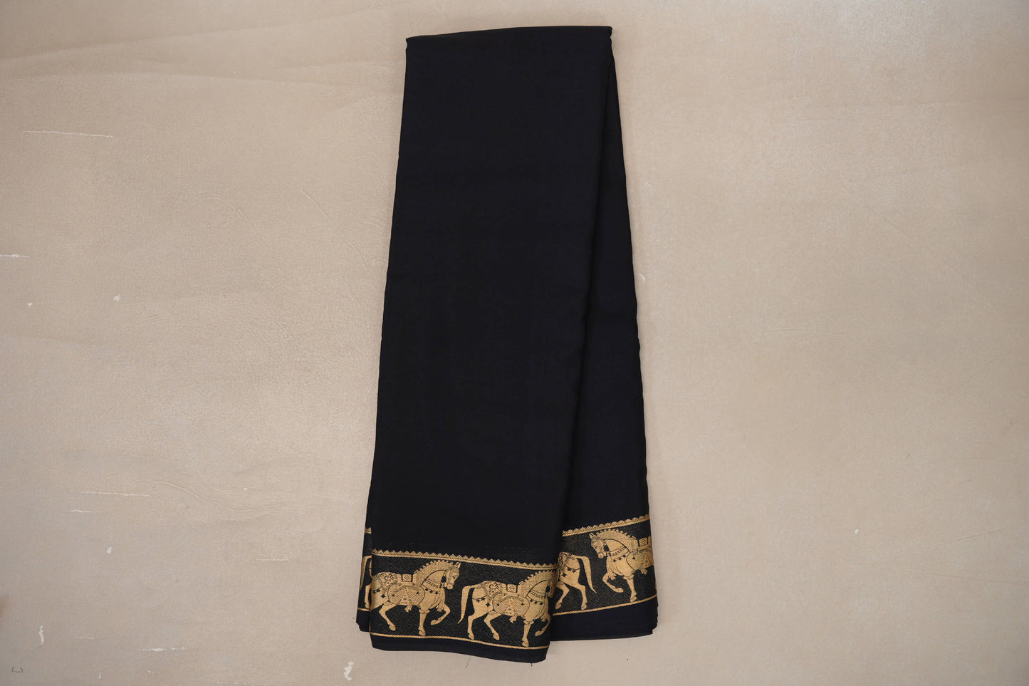 Black with Self Borders Mysore Silk Saree by Shreenivas Silks PSSR019467
