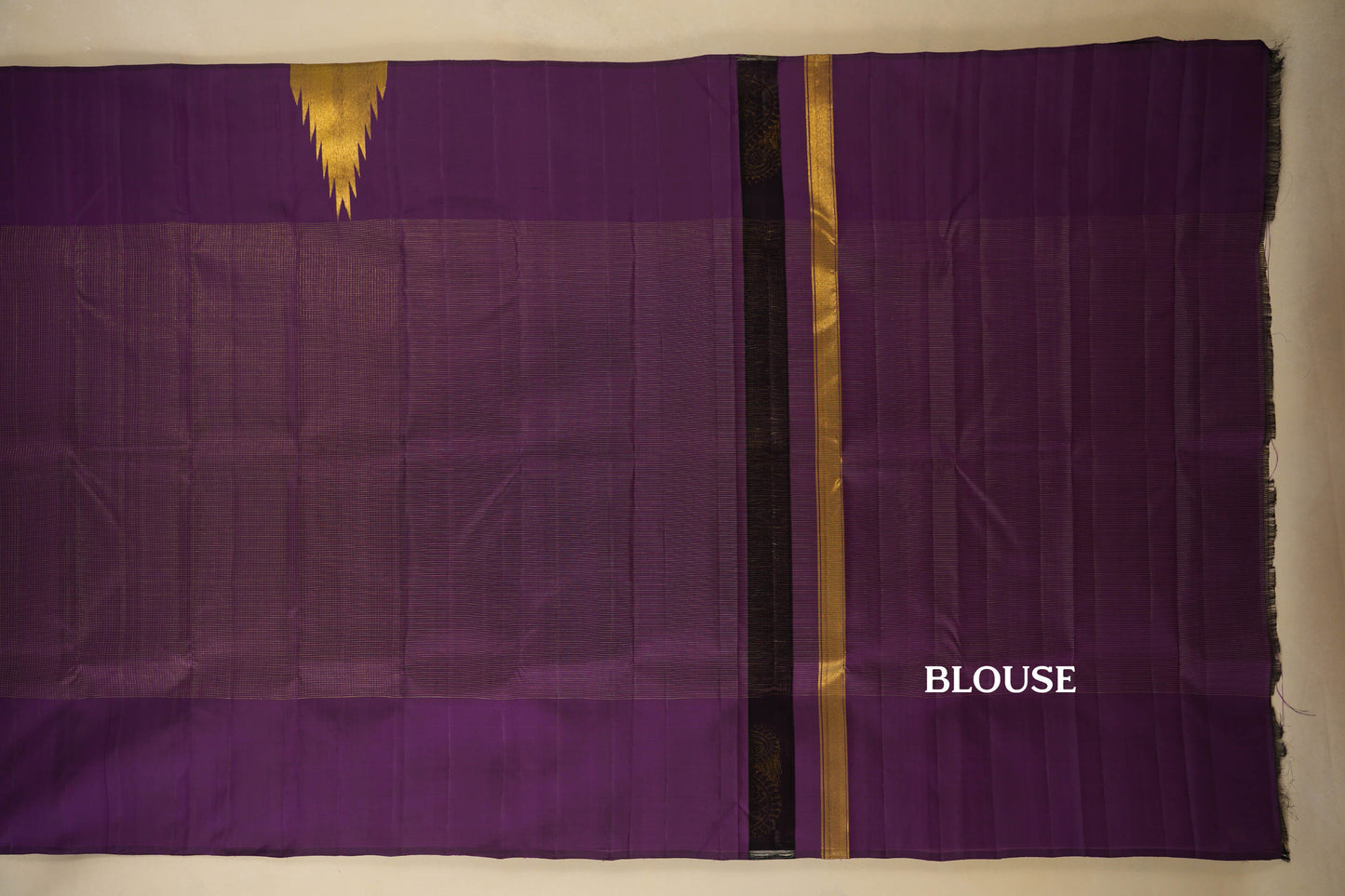 Purple Vintage Kanjivaram Silk Saree blouse