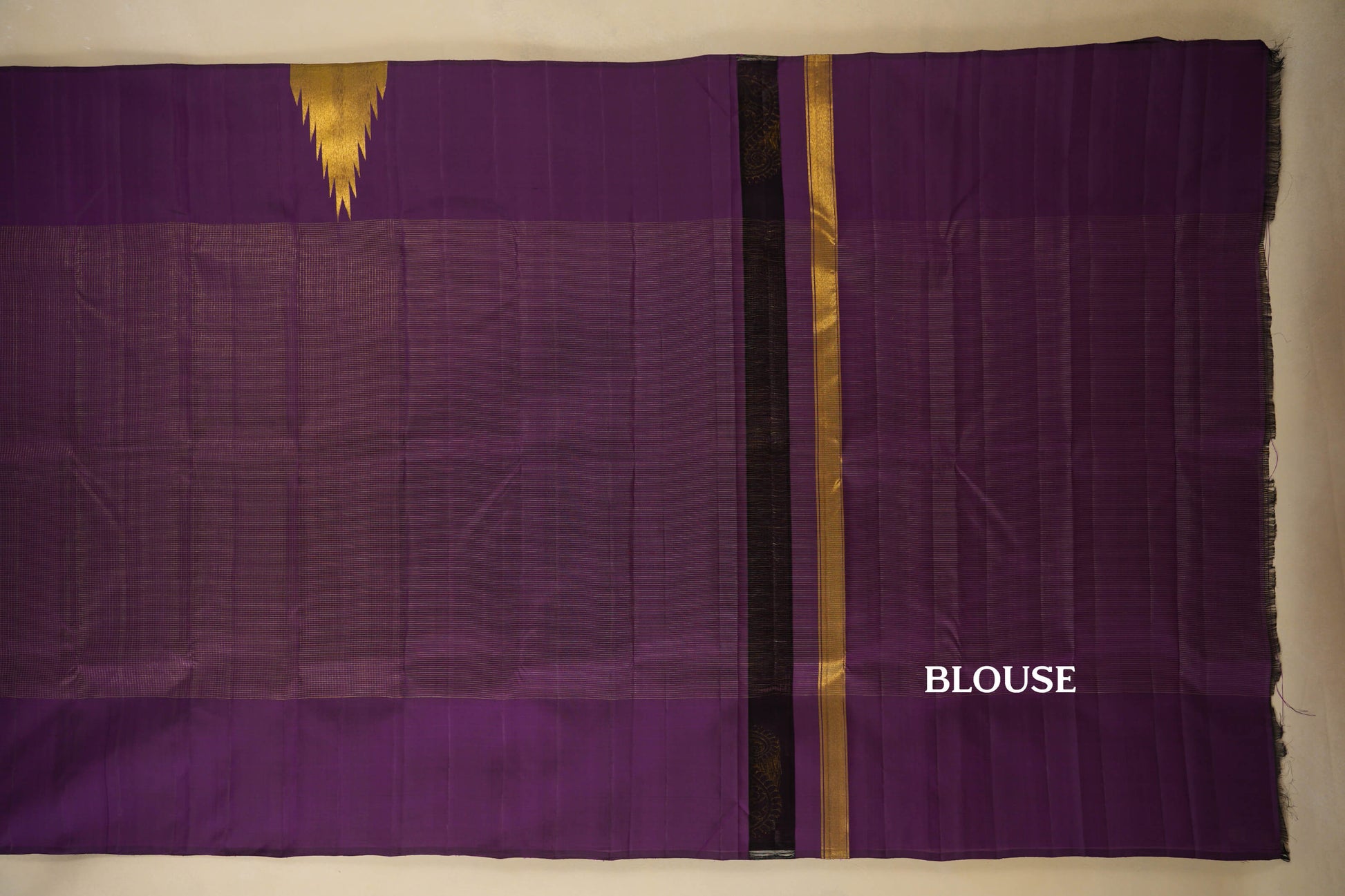 Purple Vintage Kanjivaram Silk Saree blouse