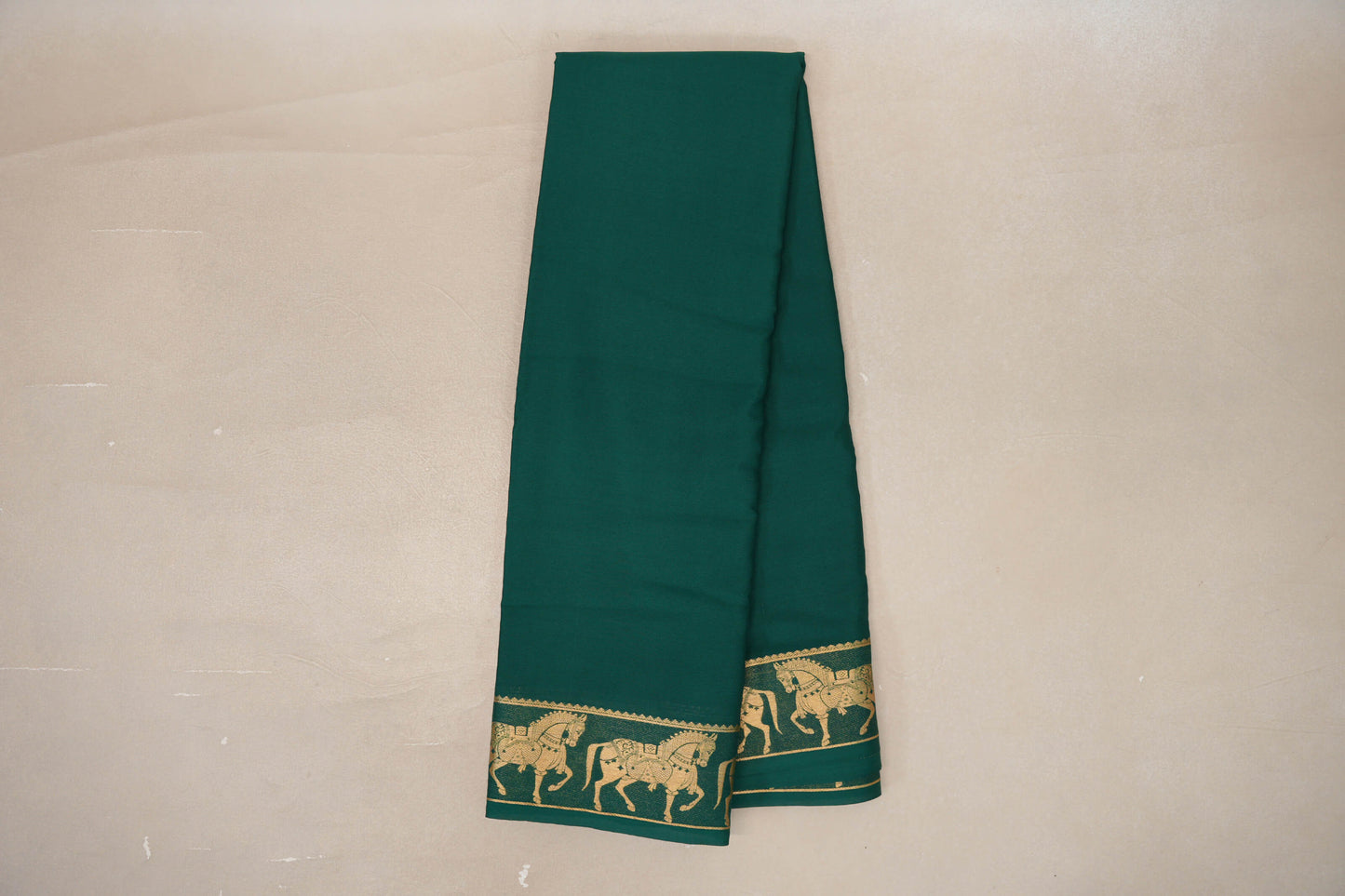 Dark Green with Self Borders Mysore Silk Saree by Shreenivas Silks PSSR019468