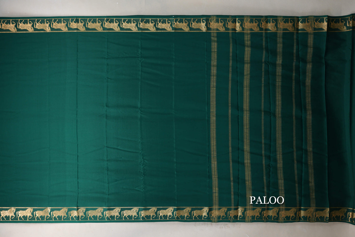Dark Green with Self Borders Mysore Silk Saree by Shreenivas Silks PSSR019468