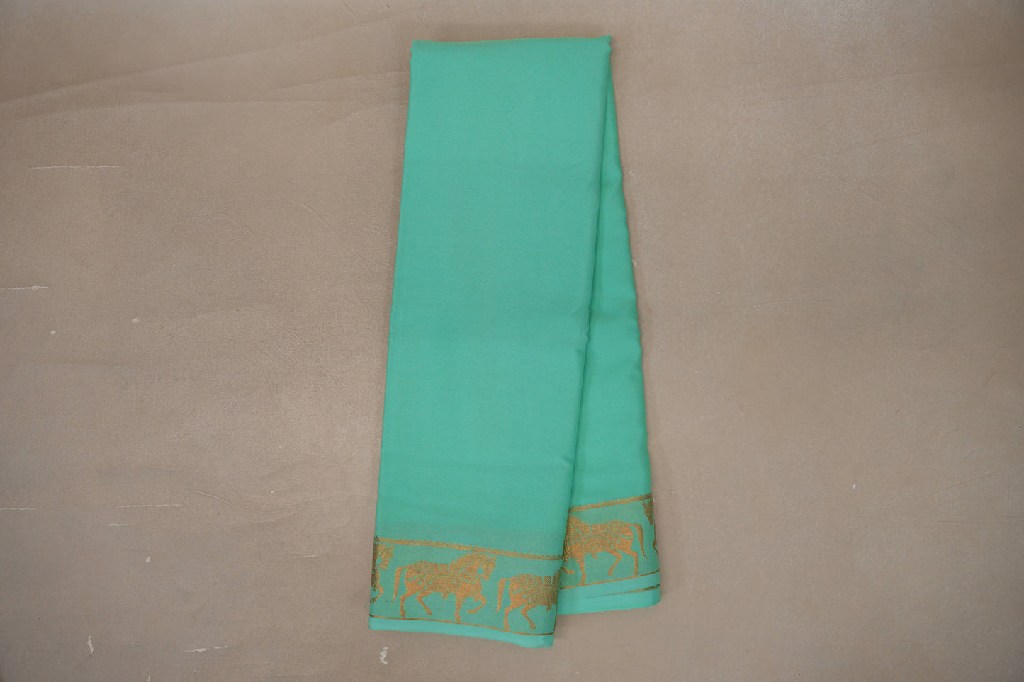 Pastel Mint Green with Self Borders Mysore Silk Saree by Shreenivas Silks PSSR019469