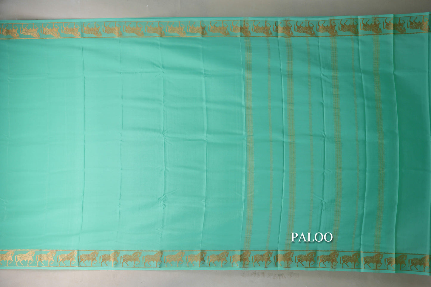 Pastel Mint Green with Self Borders Mysore Silk Saree by Shreenivas Silks PSSR019469