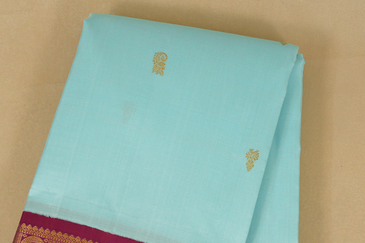 Sky Blue Vintage Kanjivaram Silk Saree body zoom