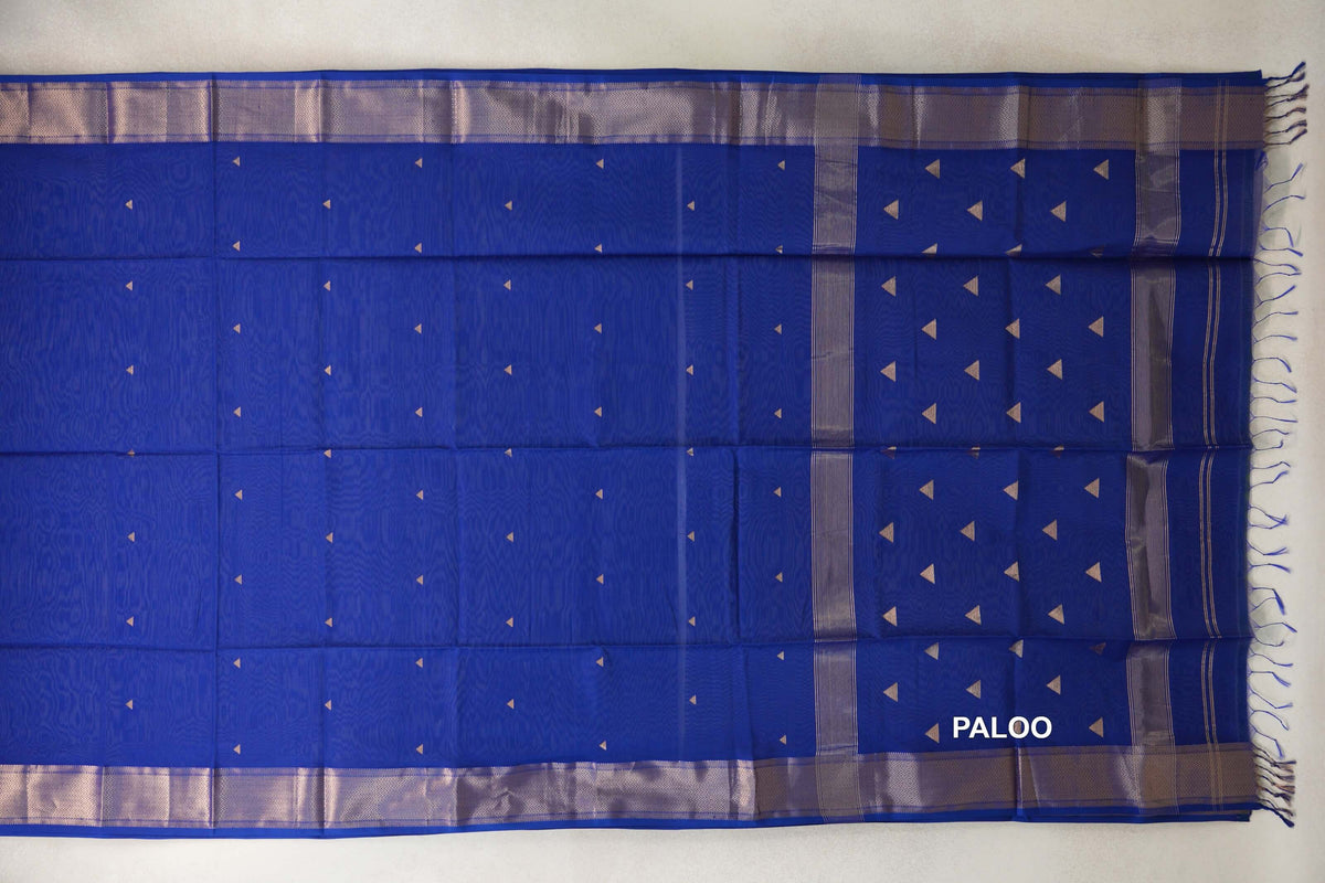 Deep Royal Blue Maheshwari Silk Cotton Saree by Shreenivas Silks PSSR0110584