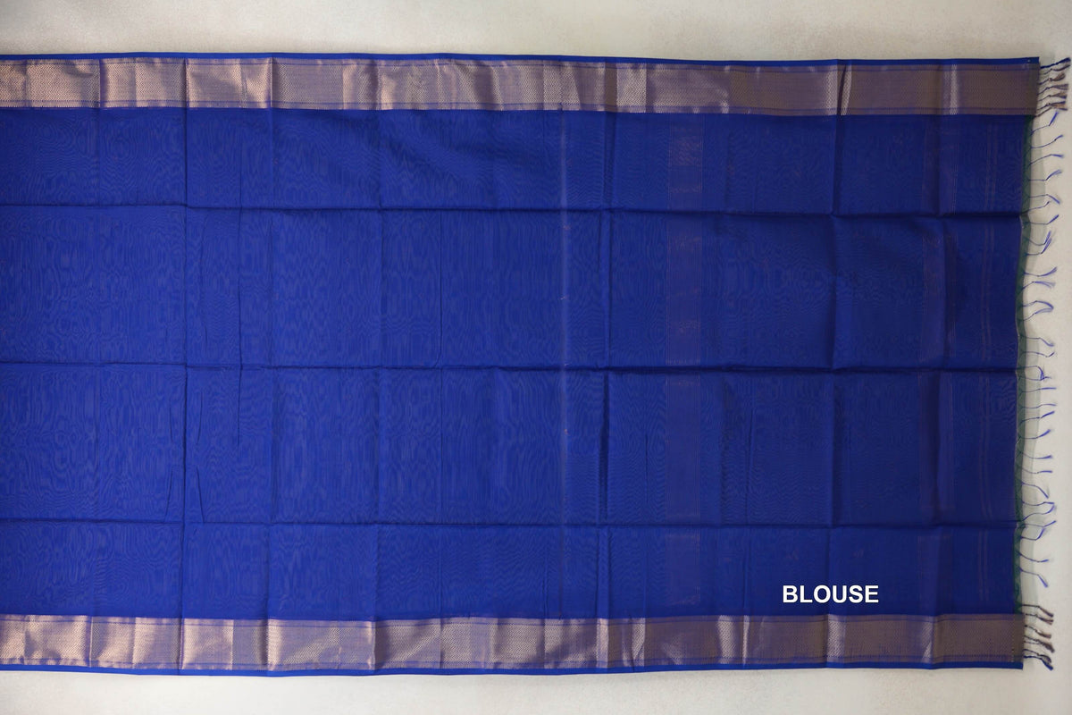 Deep Royal Blue Maheshwari Silk Cotton Saree by Shreenivas Silks PSSR0110584