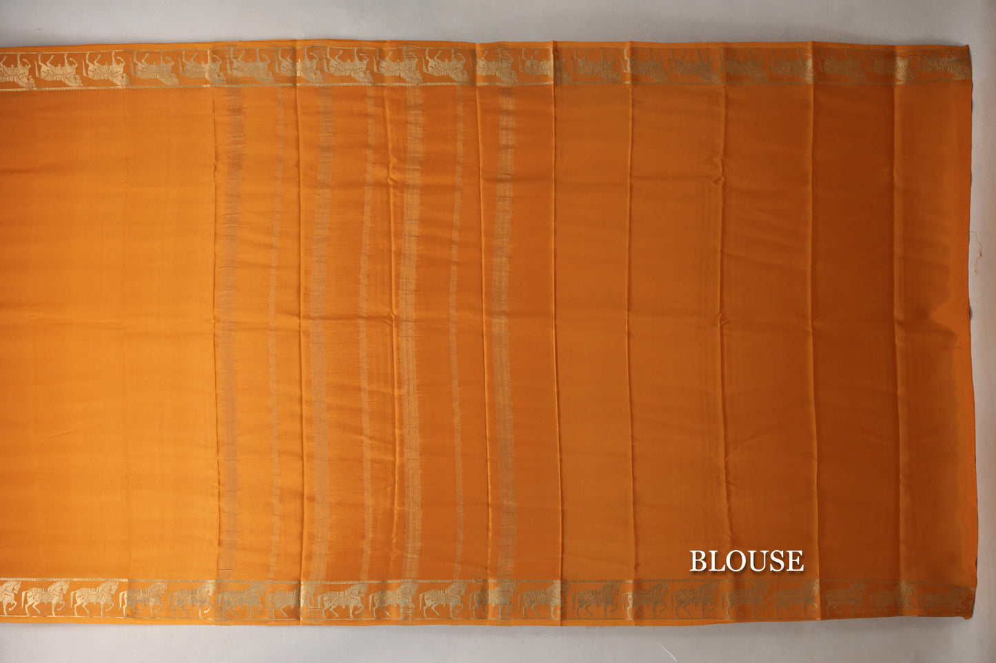 Mango Orange with Self Borders Mysore Silk Saree by Shreenivas Silks PSSR019471