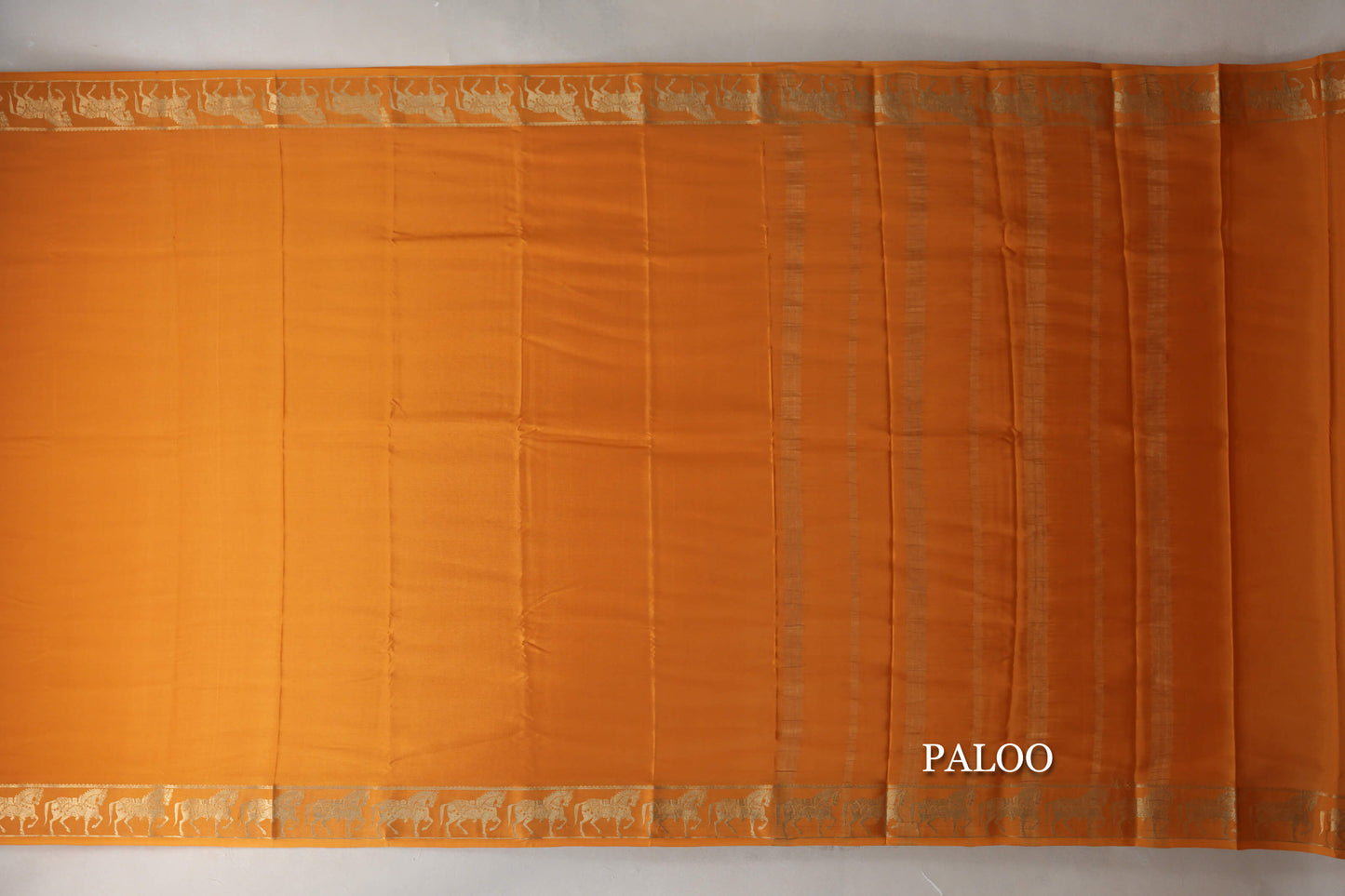 Mango Orange with Self Borders Mysore Silk Saree by Shreenivas Silks PSSR019471