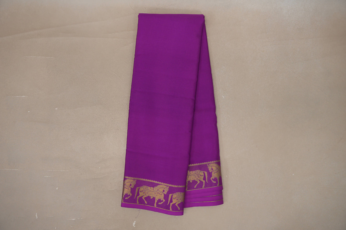 Magenta Purple with Self Borders Mysore Silk Saree by Shreenivas Silks PSSR019472