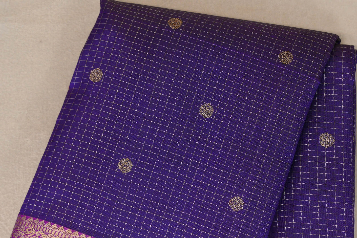 Indigo violet Vintage Heirloom Kanjivaram Silk Saree by Shreenivas Silks PSSR019473