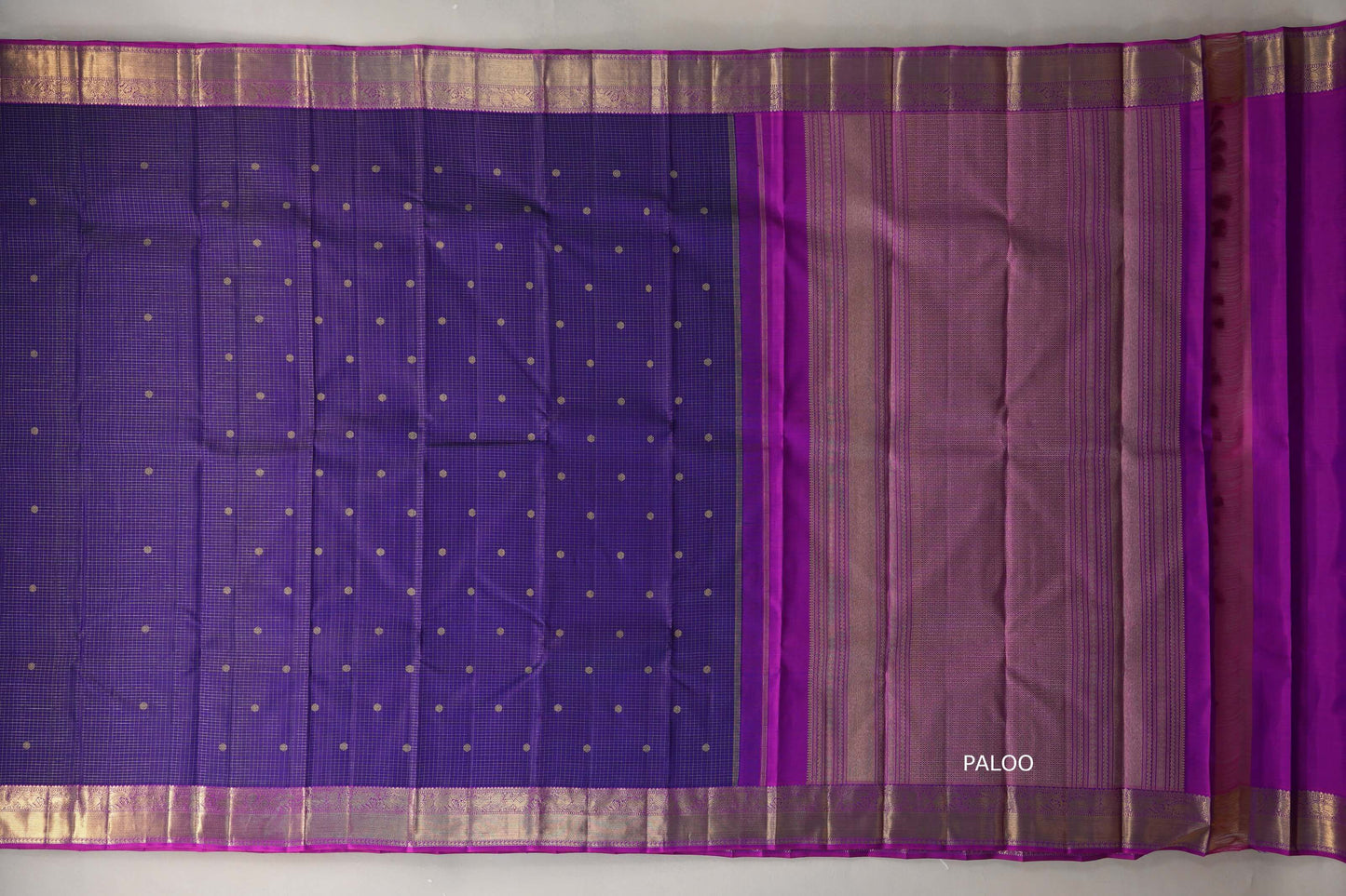 Indigo violet Vintage Heirloom Kanjivaram Silk Saree by Shreenivas Silks PSSR019473