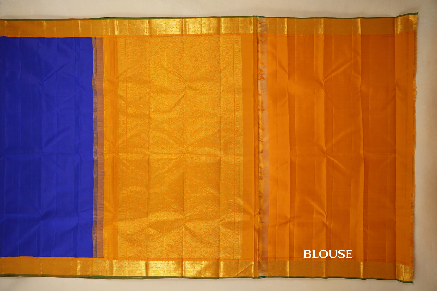 Ink Blue  Vintage Kanjivaram Silk Saree blouse