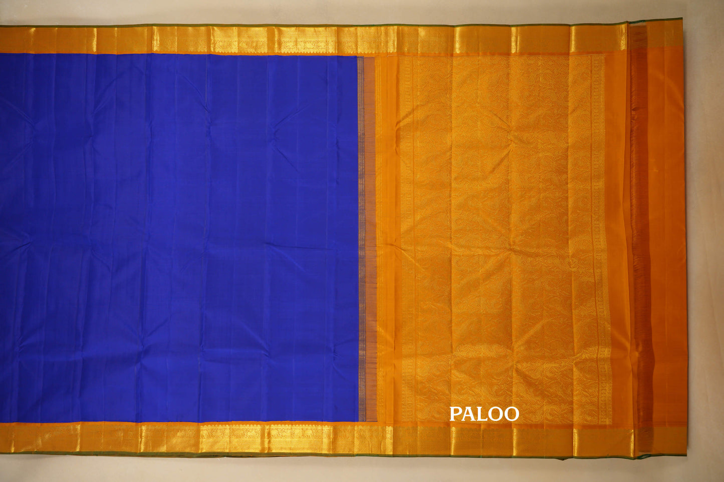 Ink Blue  Vintage Kanjivaram Silk Saree paloo