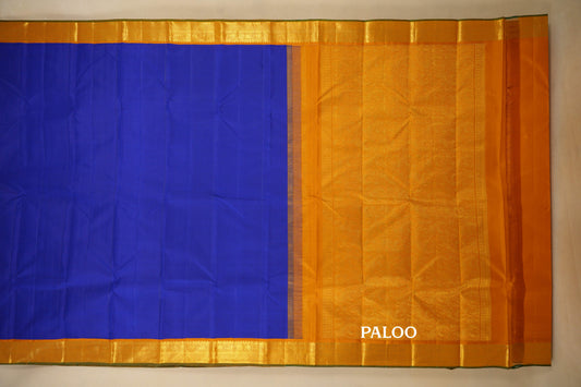 Ink Blue  Vintage Kanjivaram Silk Saree paloo