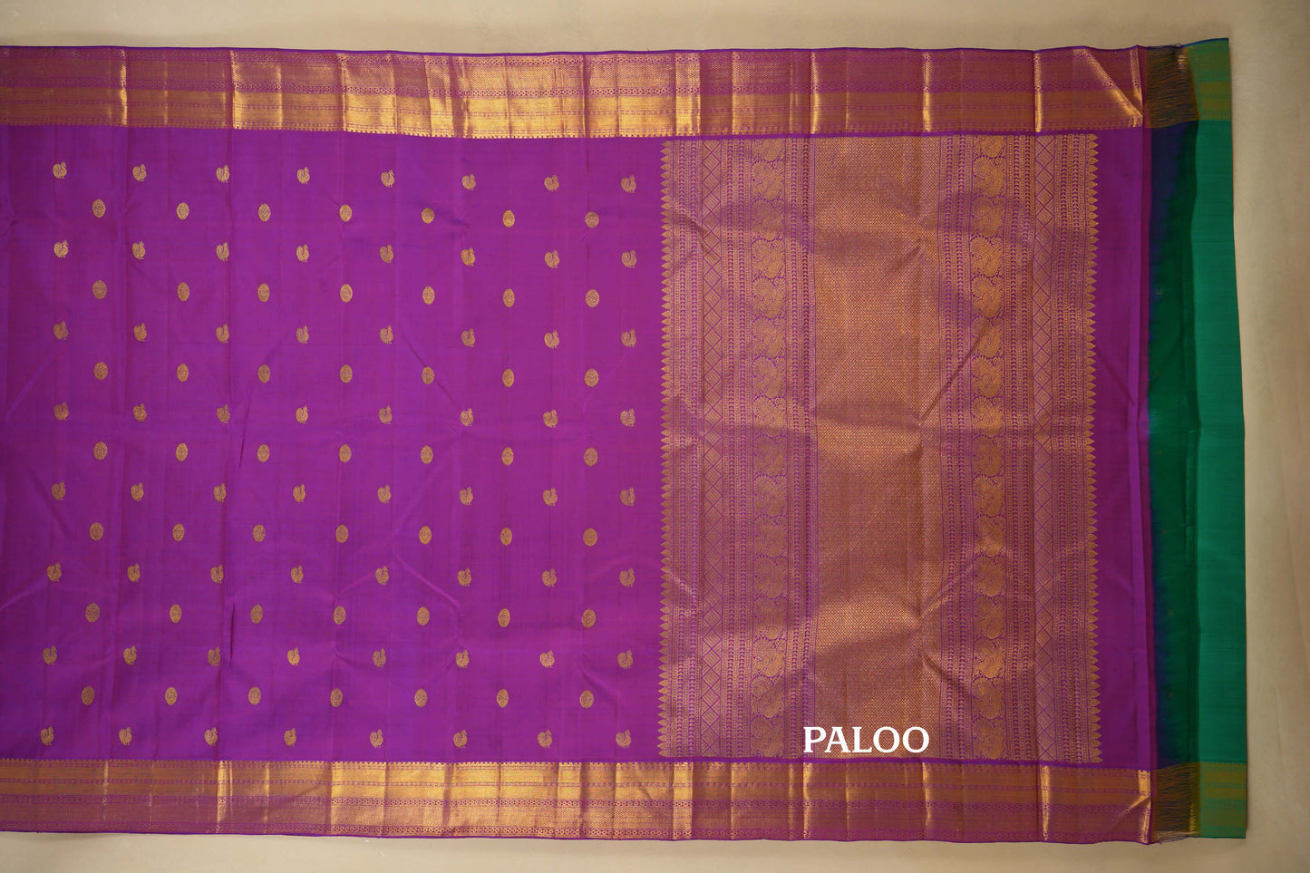 Purple Vintage Kanjivaram Silk Saree  Paloo