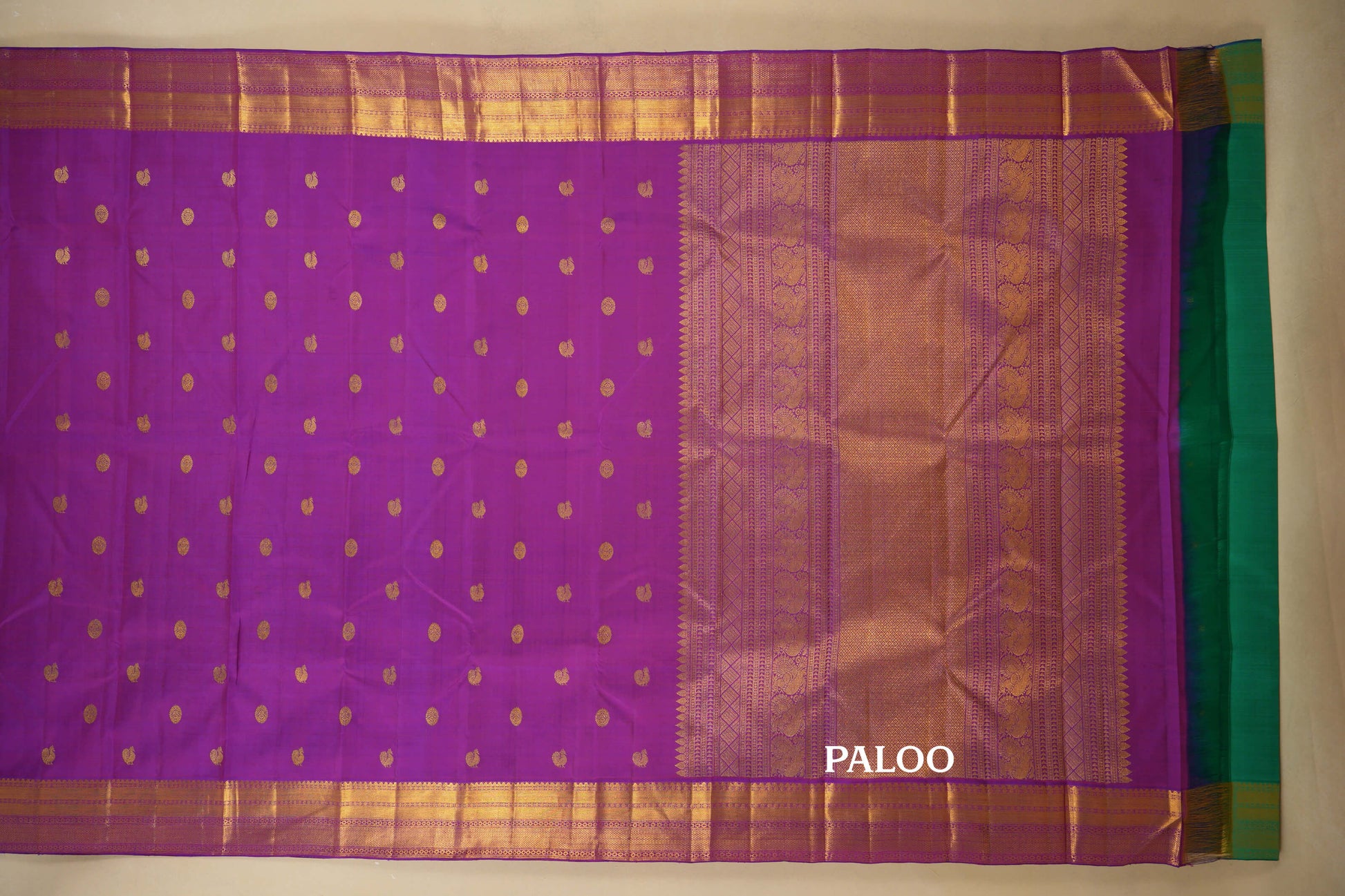 Purple Vintage Kanjivaram Silk Saree  Paloo