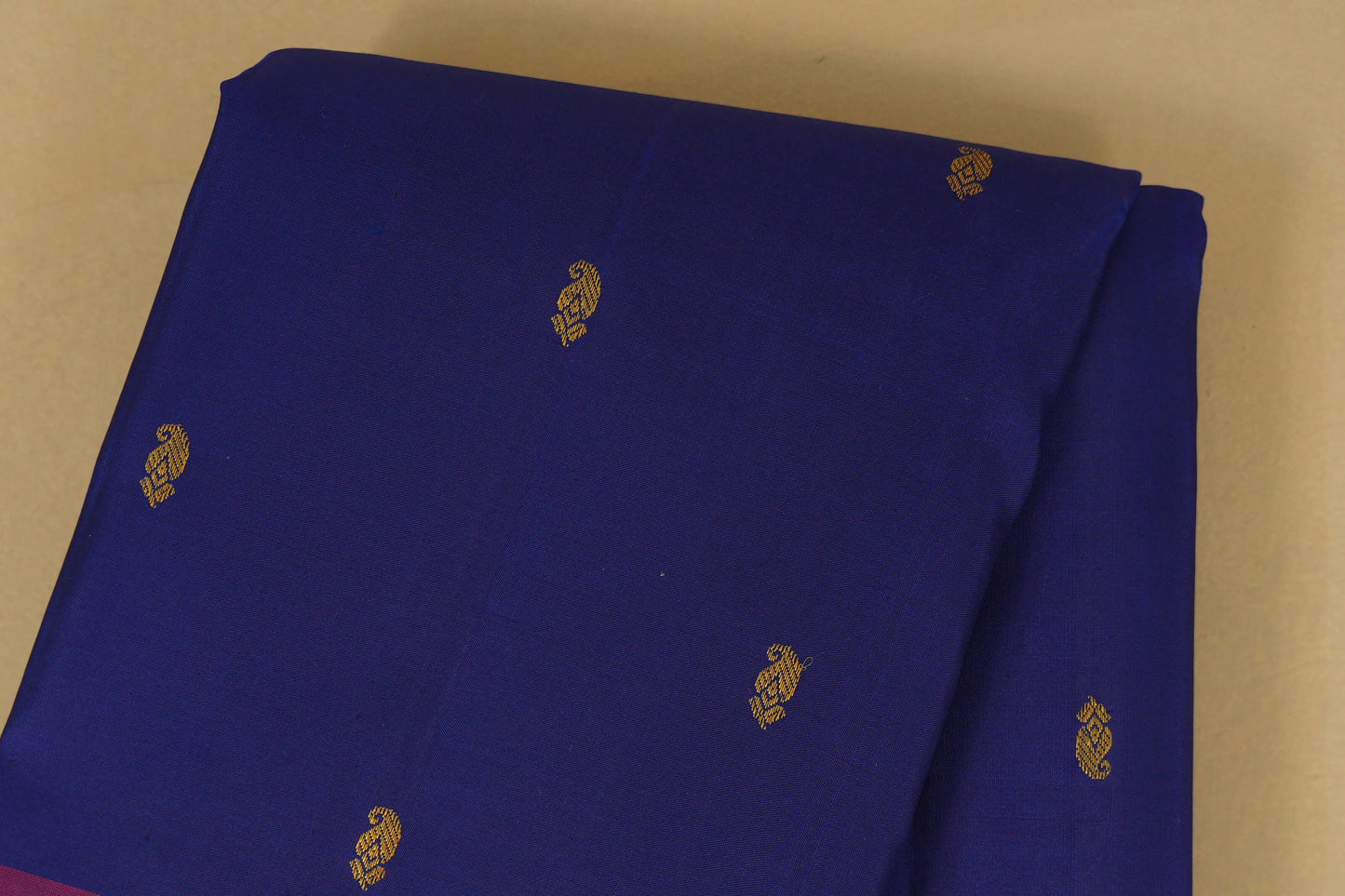 Navy Blue Vintage Kanjivaram Silk Saree body zoom