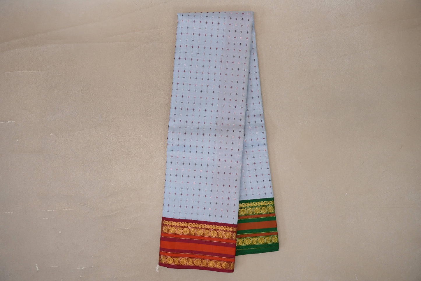 Bluish grey Vintage Heirloom Kanjivaram Silk Saree by Shreenivas Silks PSSR019477