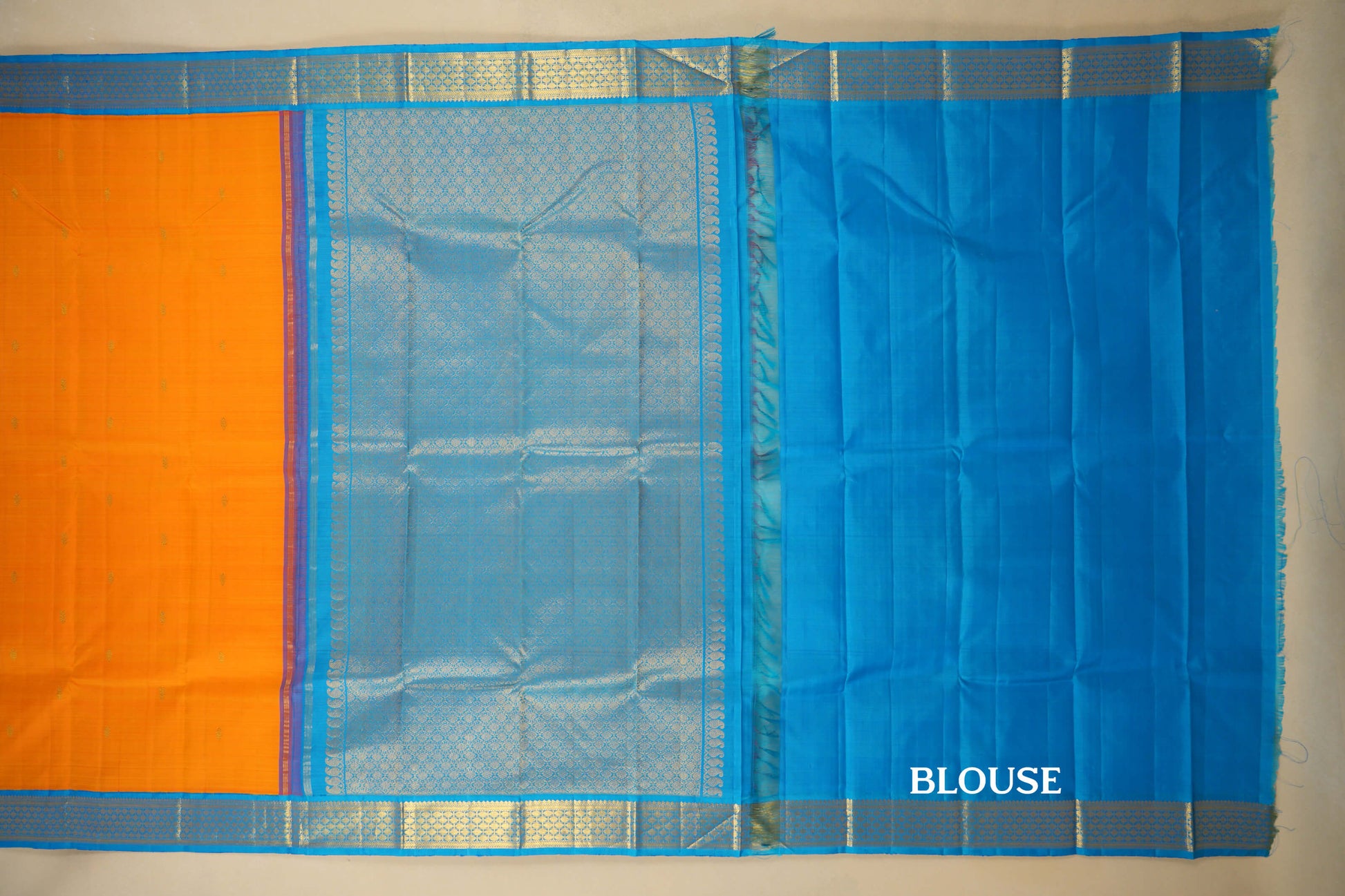 Mango Yellow Vintage Kanjivaram Silk Saree blouse