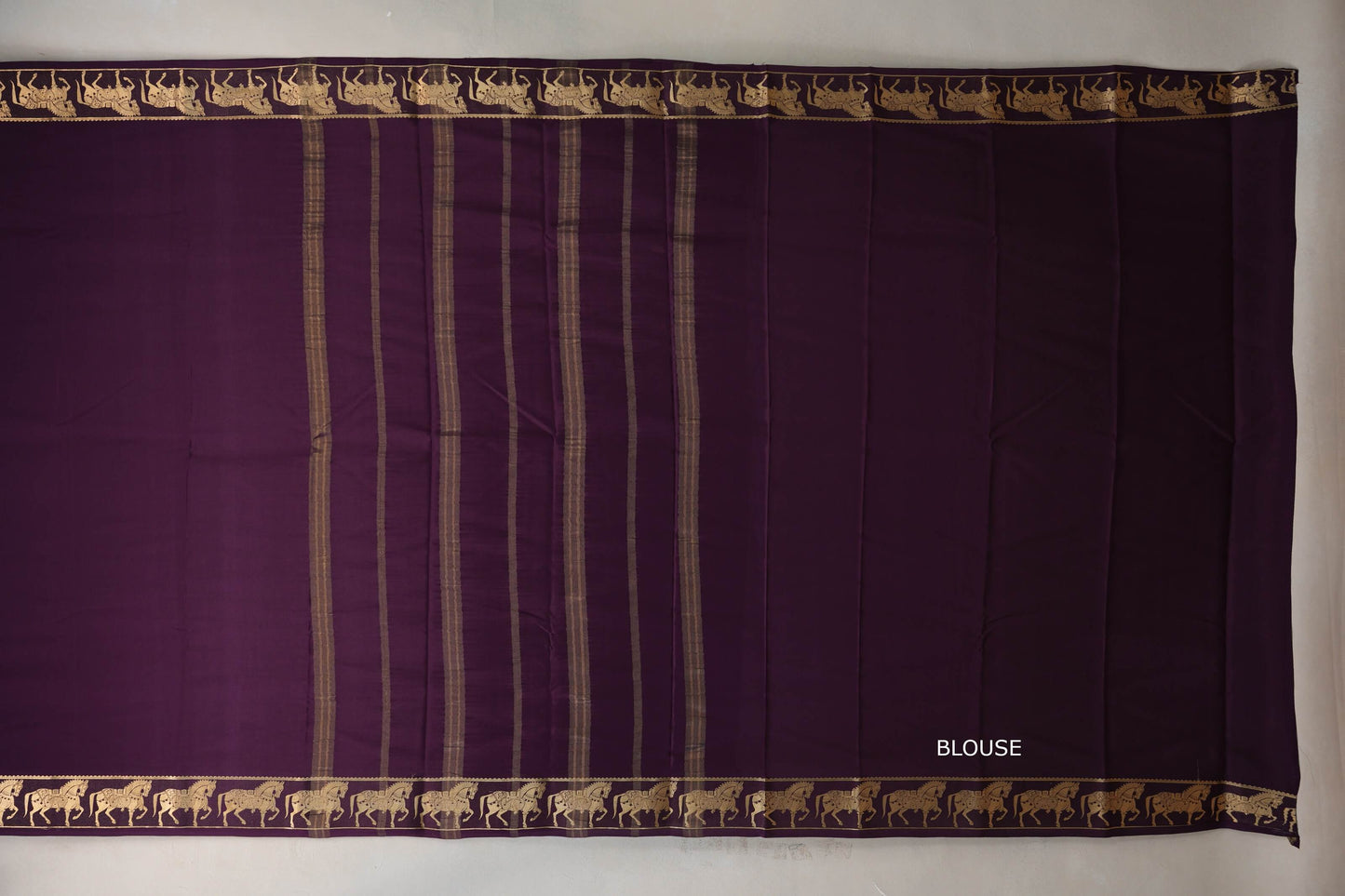 Deep Plum with Self Borders Mysore Silk Saree by Shreenivas Silks PSSR019478