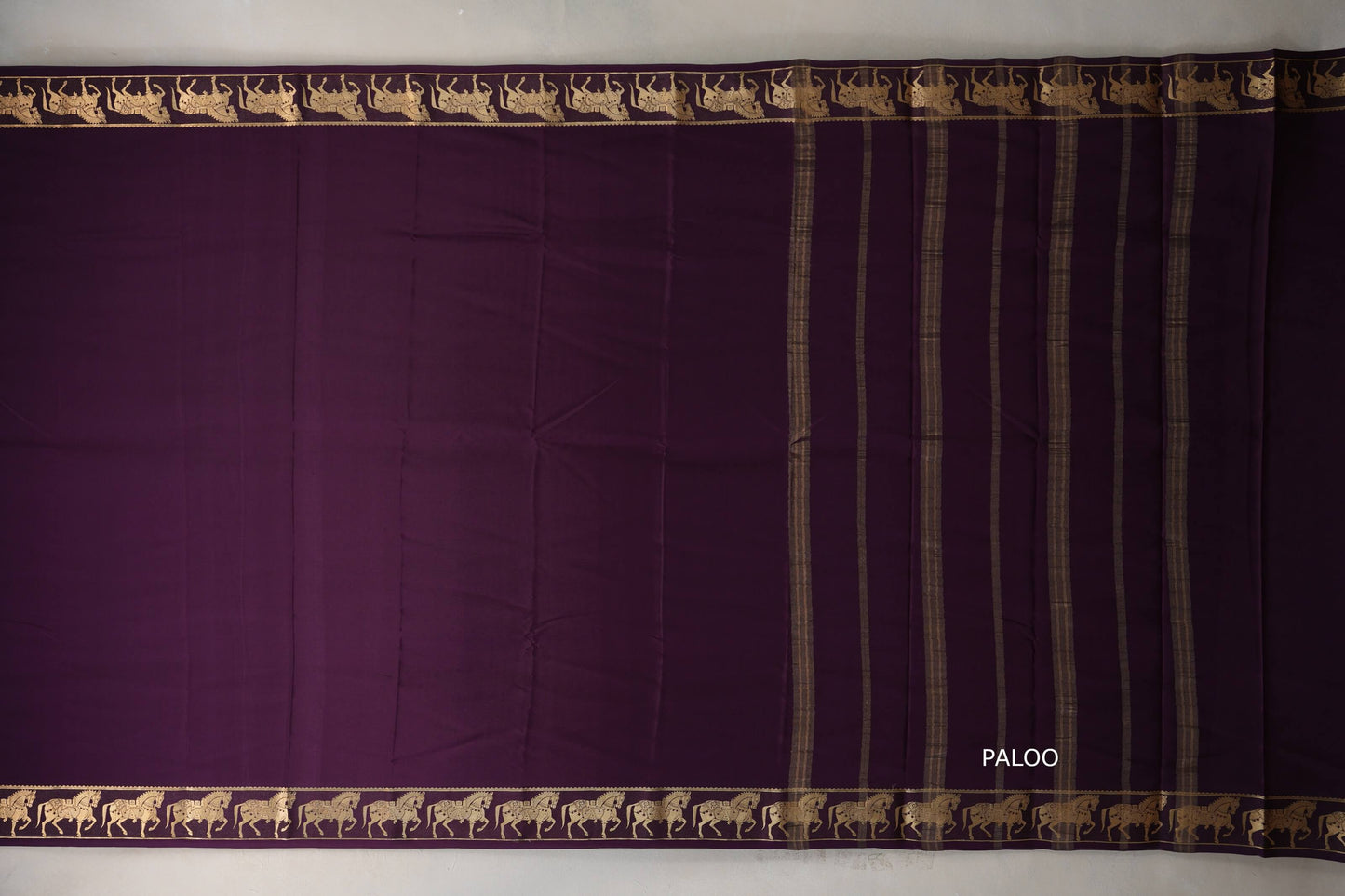 Deep Plum with Self Borders Mysore Silk Saree by Shreenivas Silks PSSR019478