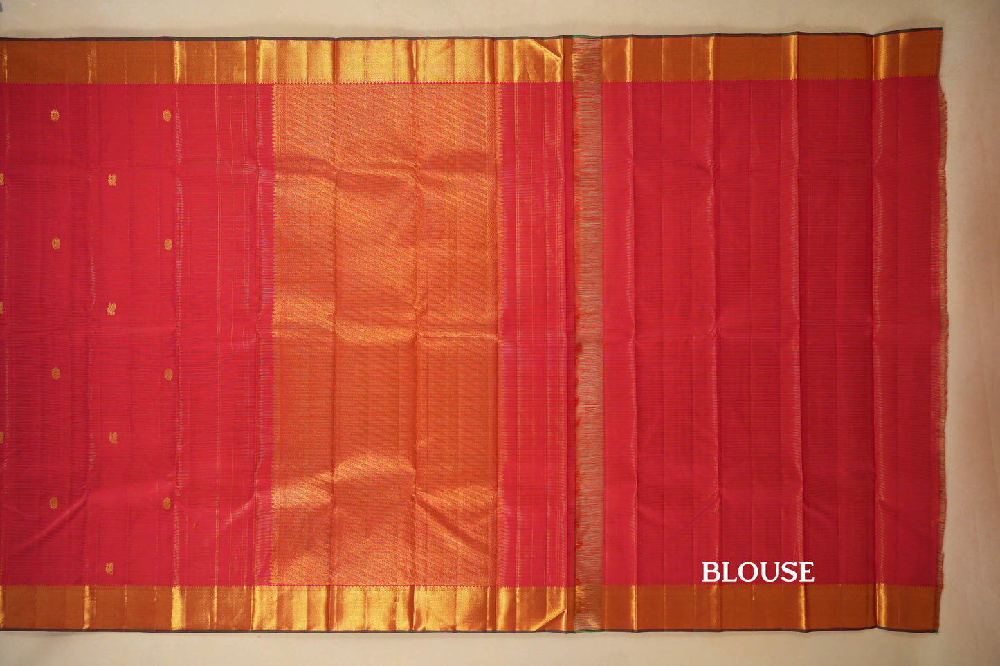 Red Vintage Kanjivaram Silk Saree  blouse