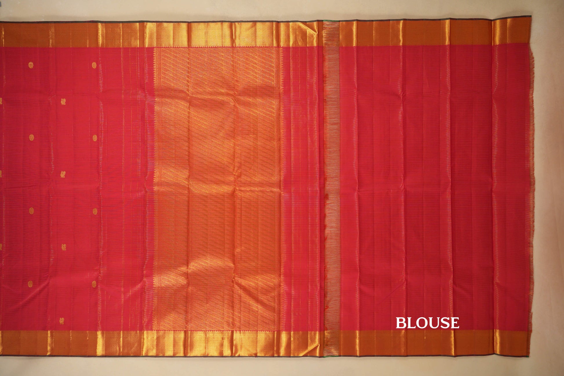 Red Vintage Kanjivaram Silk Saree  blouse