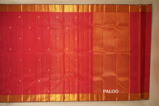 Red Vintage Kanjivaram Silk Saree paloo