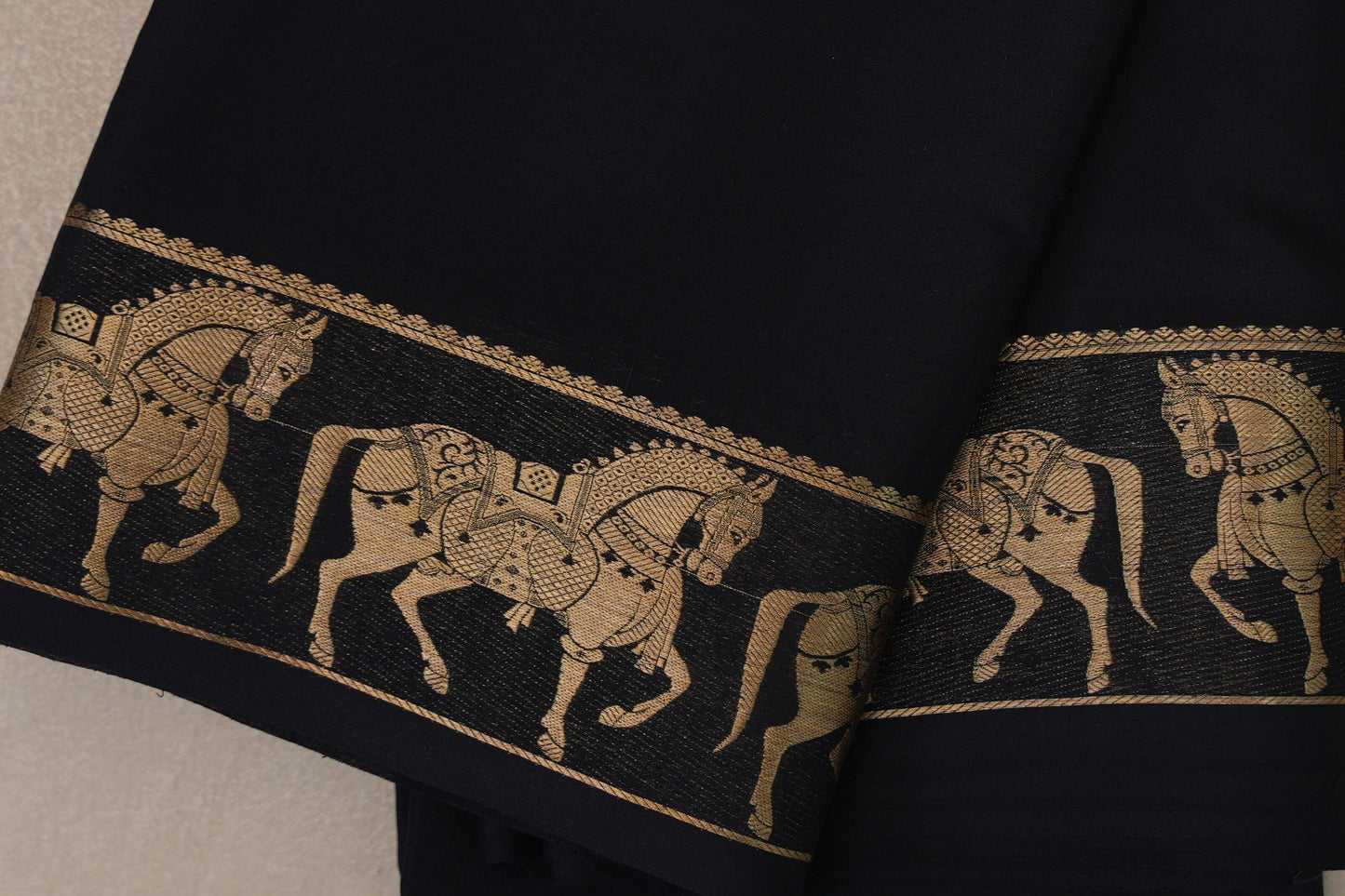 Black with Self Borders Mysore Silk Saree by Shreenivas Silks PSSR019481