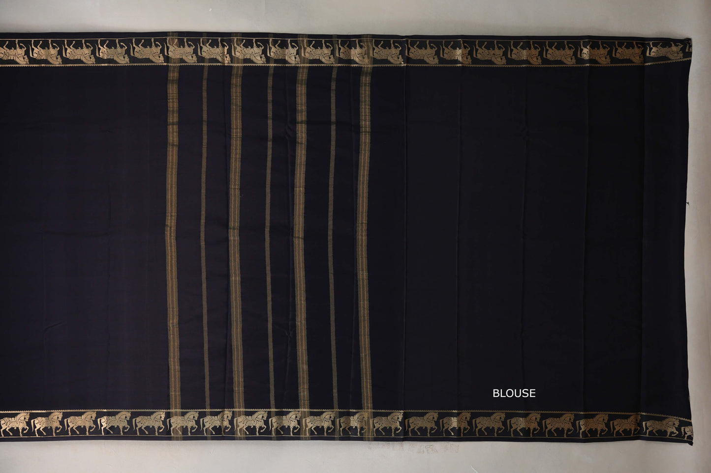 Black with Self Borders Mysore Silk Saree by Shreenivas Silks PSSR019481