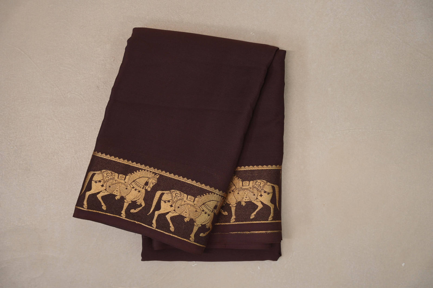 Coffee Brown with Self Borders Mysore Silk Saree by Shreenivas Silks PSSR019482